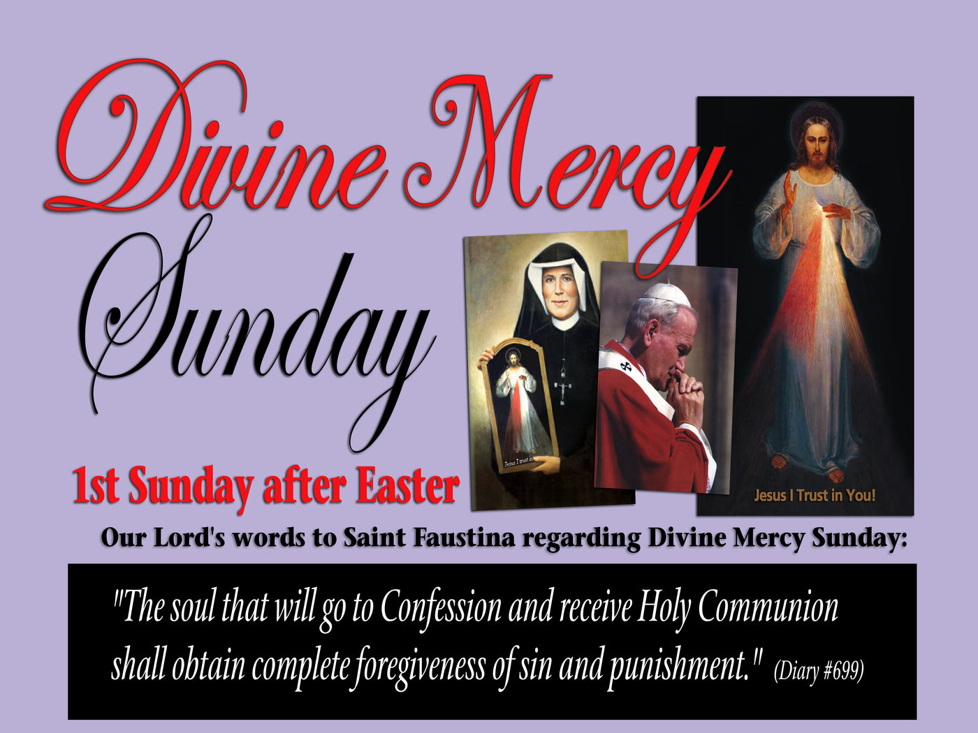 Divine Mercy Sunday Posters (12X18) Box of 3